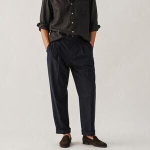 Battaglia Pleated trouser Pants Cuffed Charcoal black Size 36 Italy